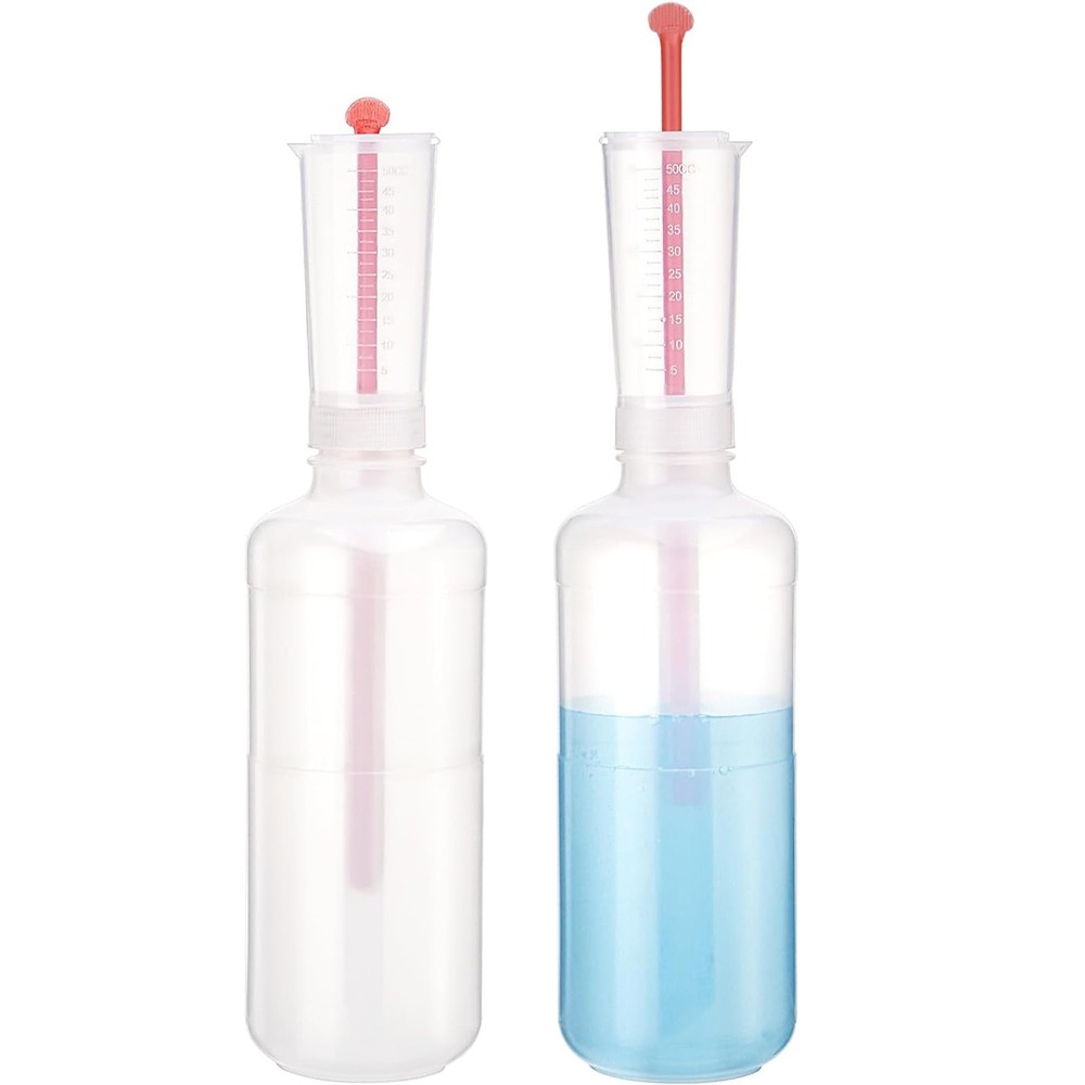 2Pcs Adjustable Volume Dispensing Bottle 500ml Dosing Container Plastic Dosing