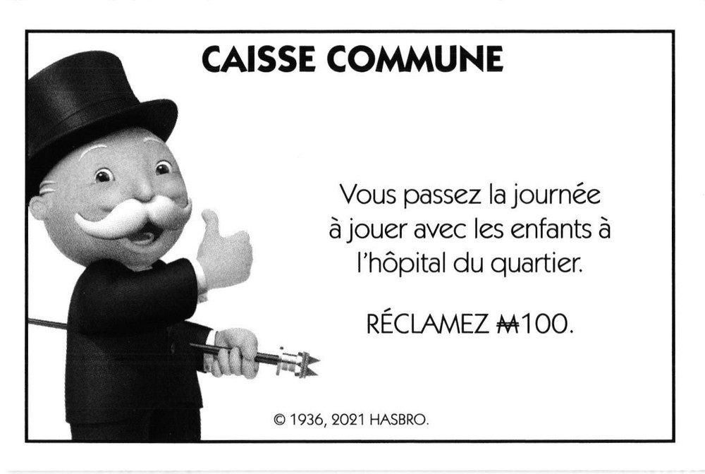 Carte Monopoly Caisse Commune