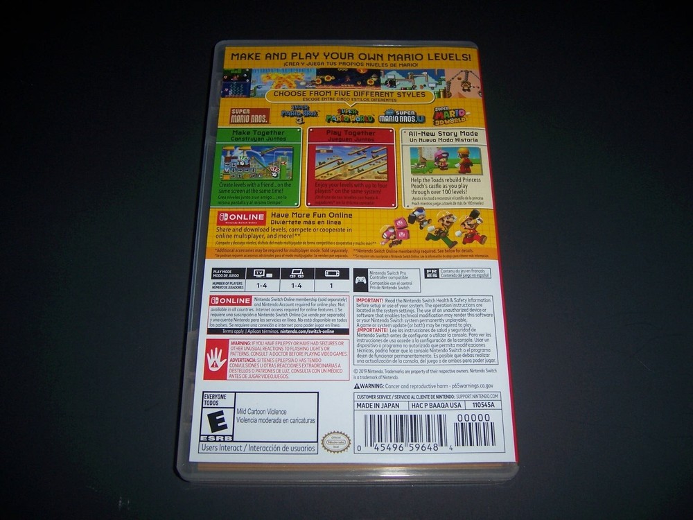 Authentic Replacement Case ONLY for SUPER MARIO MAKER 2 - Nintendo Switch Box