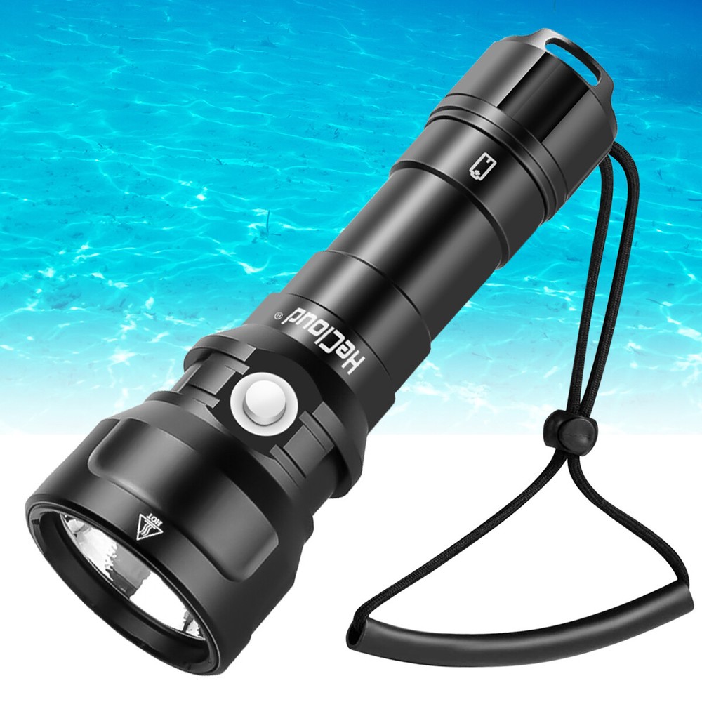 Underwater 394ft Waterproof Scuba Diving Flashlight Rechargeable Dive Torch Lamp