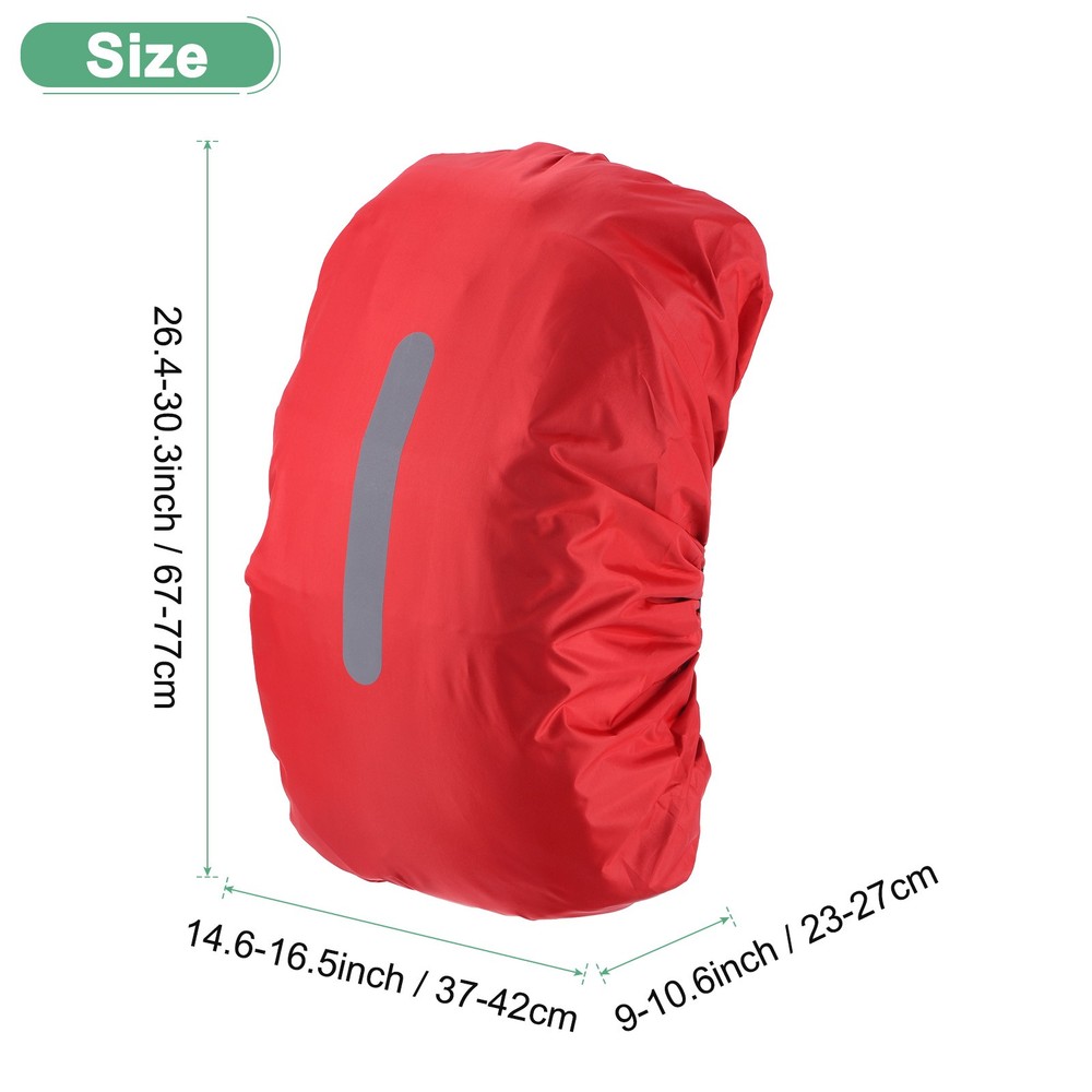 65L-75L Backpack Rain Cover with A Vertical Reflective Strap [Red]
