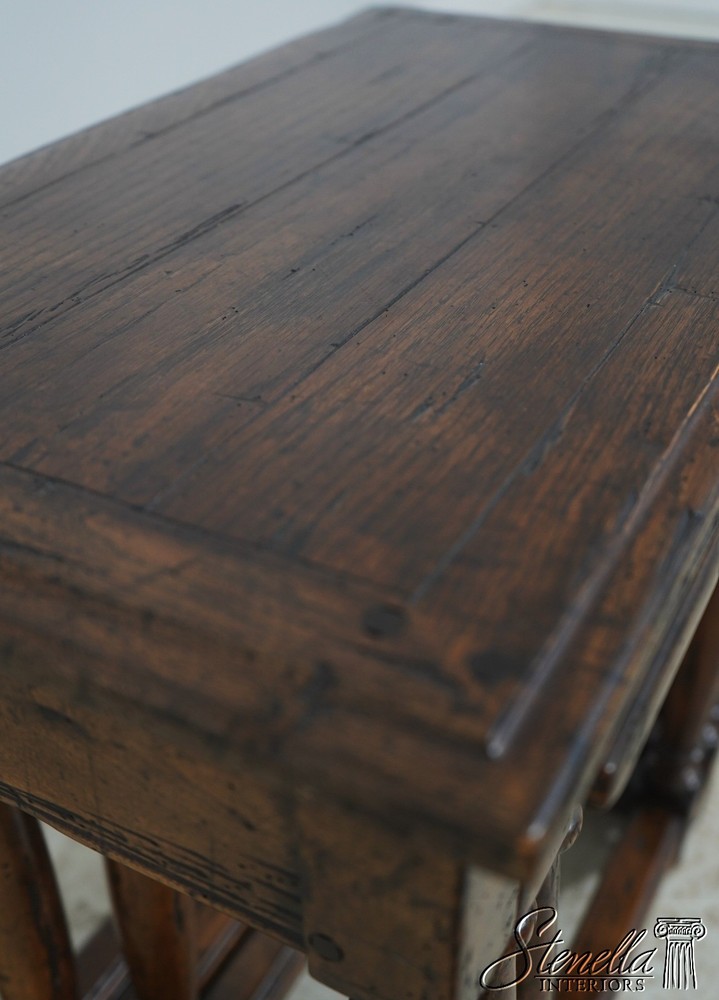 72043: GUY CHADDOCK Jacobean Distressed Oak Nesting Tables