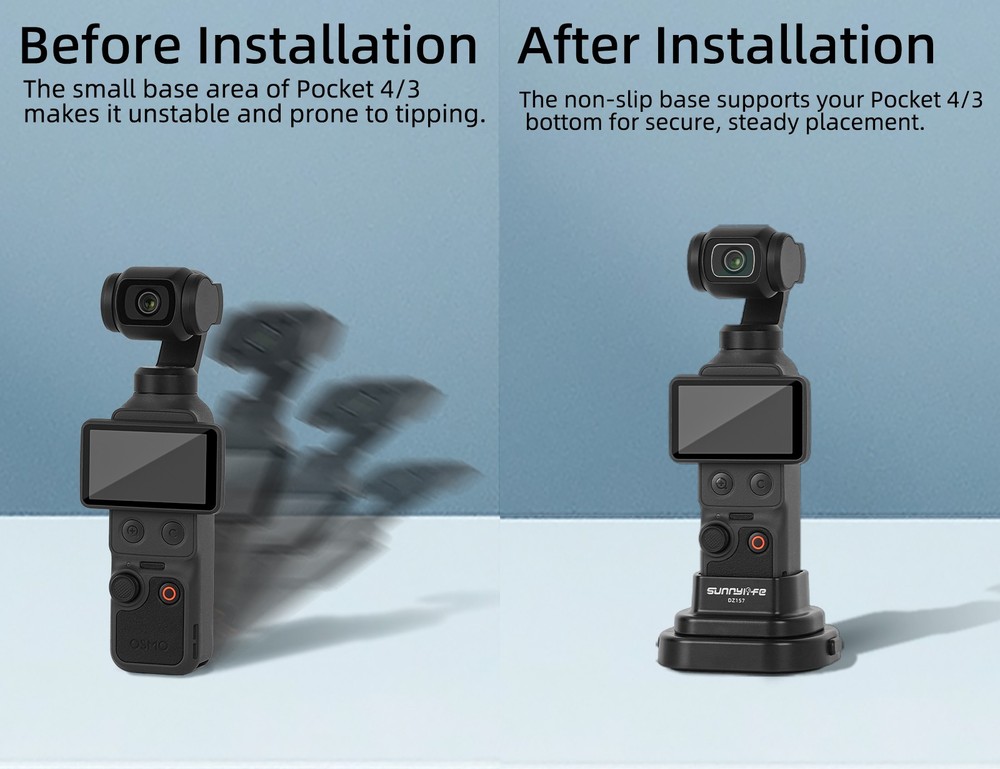 For DJI Osmo Pocket 4/3 Removable Car Base Desktop Support Upright Base
