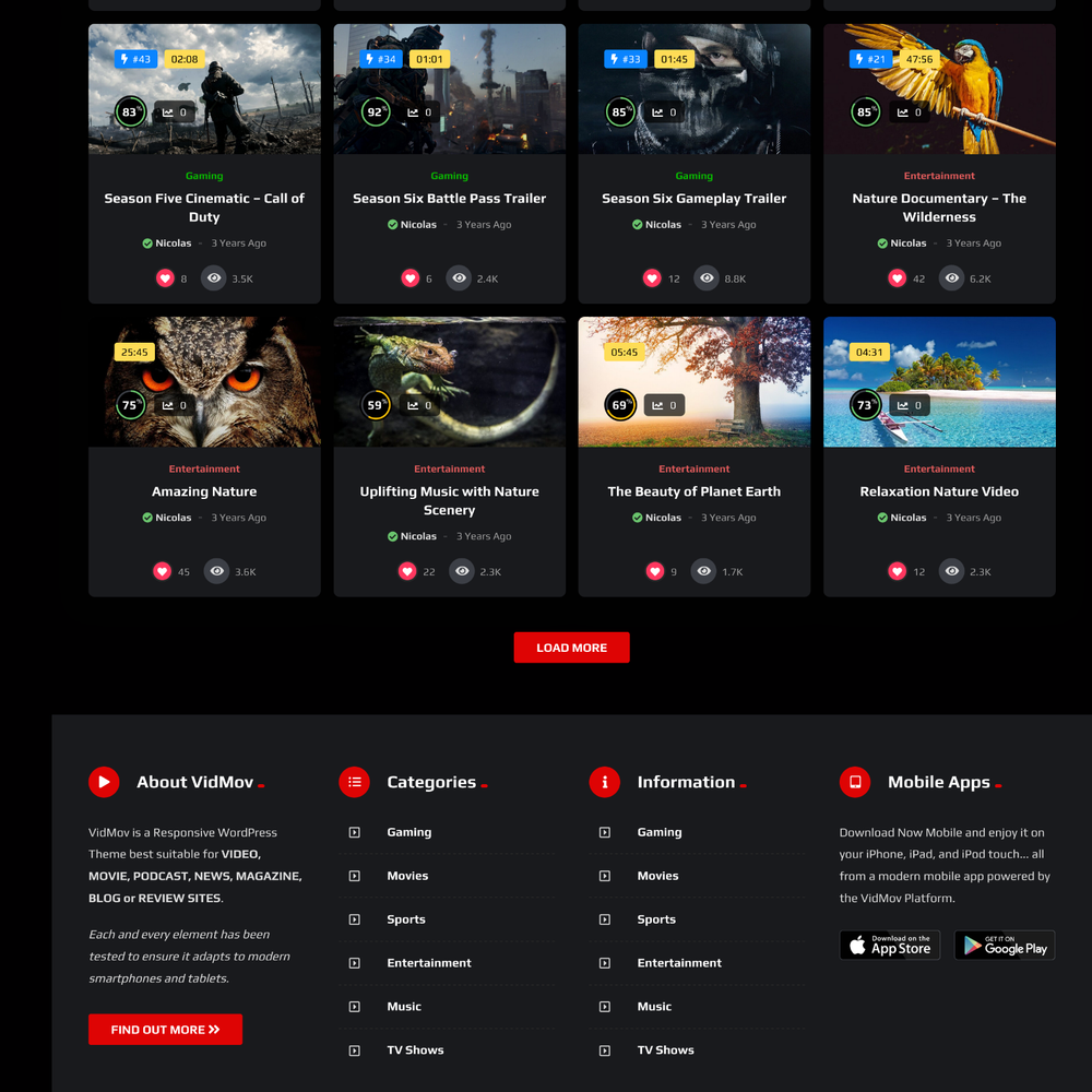 Live Streaming Website Design with Free VPS Web Hosting and Installation
