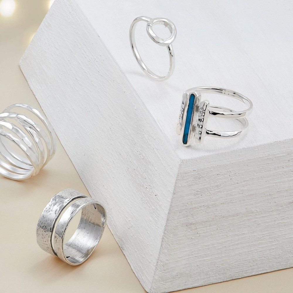 Silpada 'Double Spaced' Two Bar Ring in Sterling Silver 10