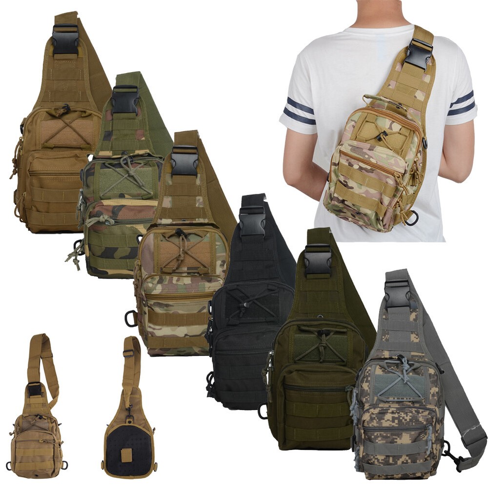 Tactical Molle Sling Chest Bag Assault Pack Messenger Shoulder Backpack for Men