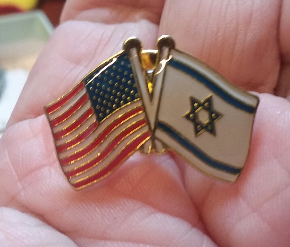 USA Israel Flags Pin
