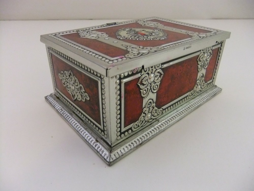 Blue Bird Confectionery Chest Tin Empire Double Headed Eagle