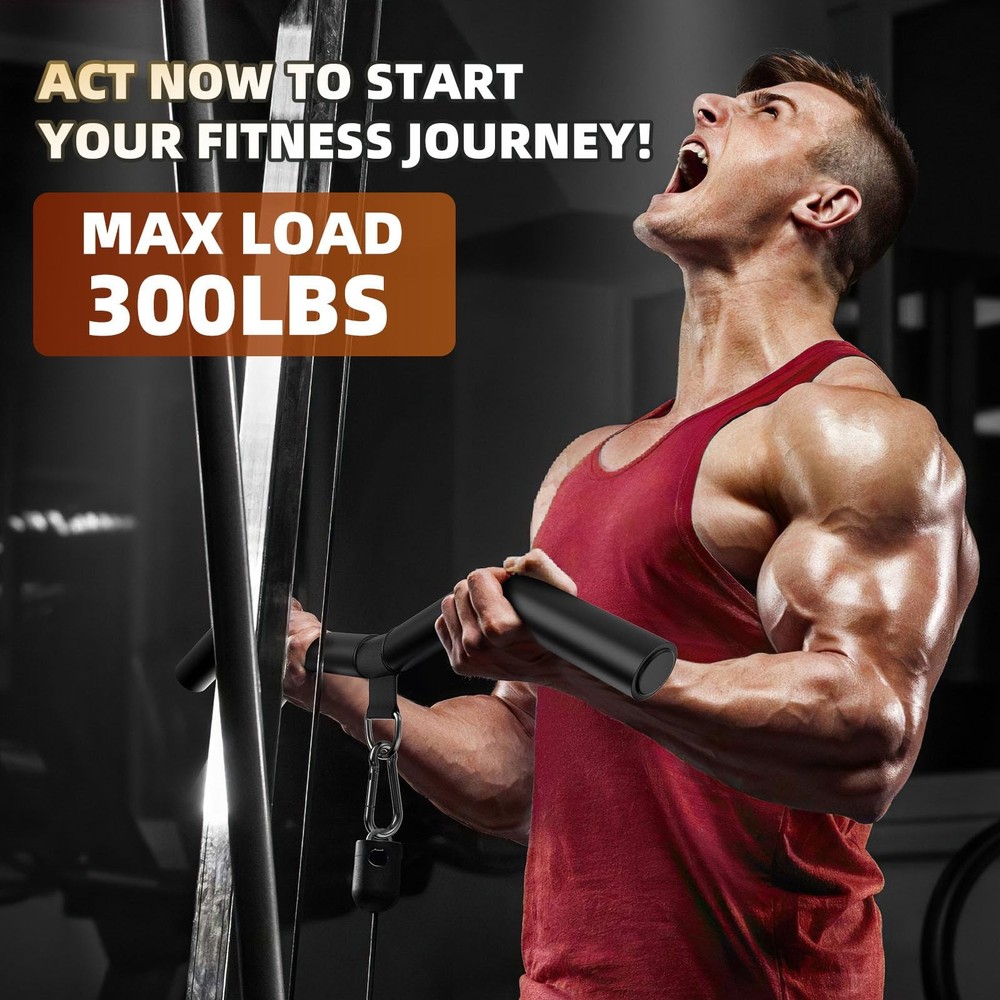 LAT Pulldown Bar Attachments Single D-Handle Tricep Bar for Cable Machine