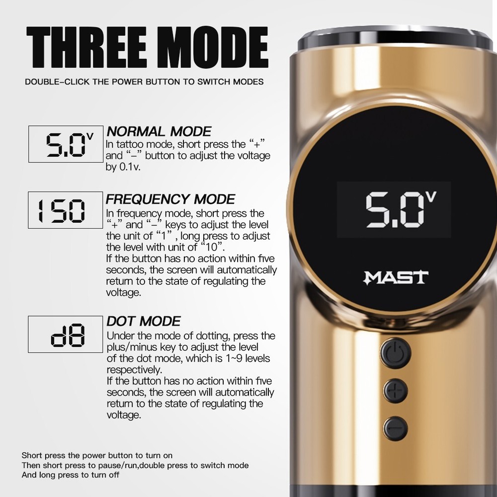 Mast Tattoo Archer Three Mode Wireless Battery Pen Machine Permanent Make Up Kit