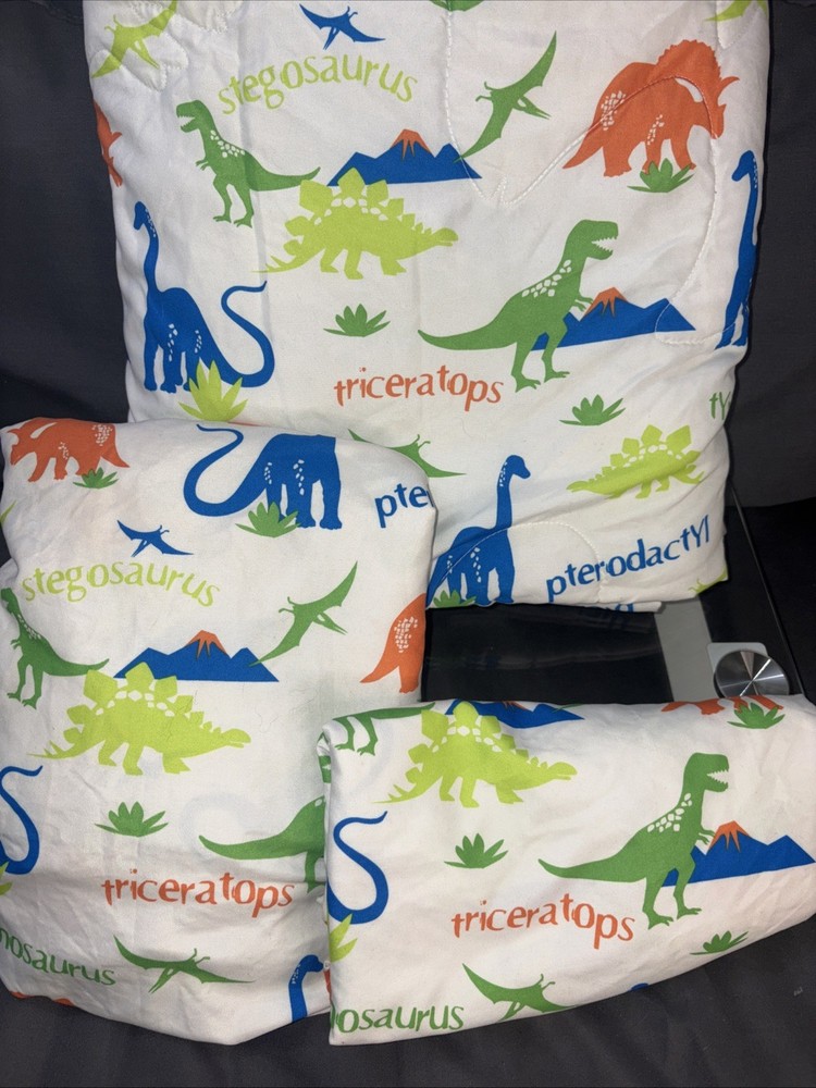 3 Piece Dinosaur Toddler Bedding Set - Reversible Microfiber Comforter Sheets