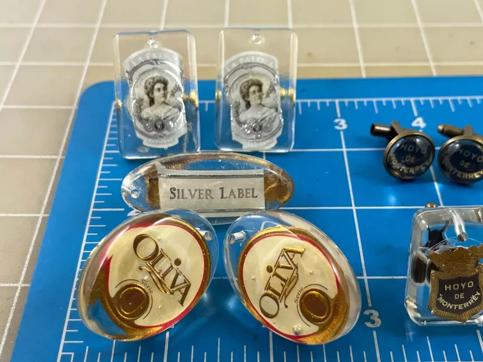 4 Hand Made Cigar Cufflinks & Tie Clip