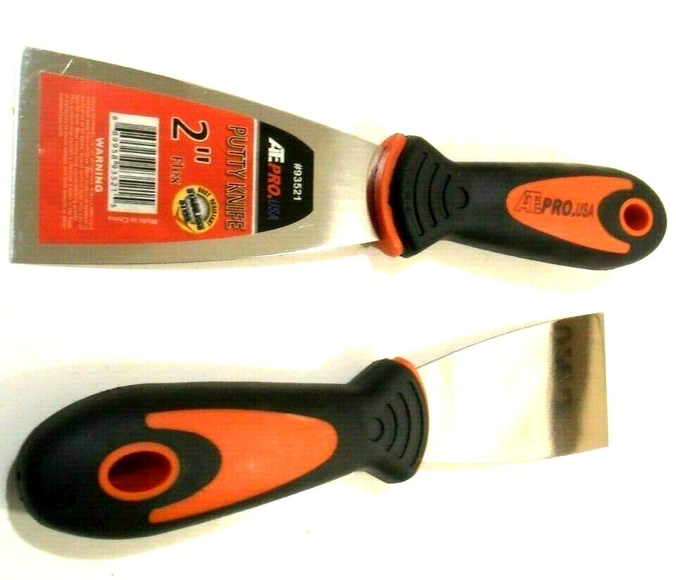 2" SCRAPER TWO 2 EACH CUSHIONED HANDLE NEW PUTTY KNIFE