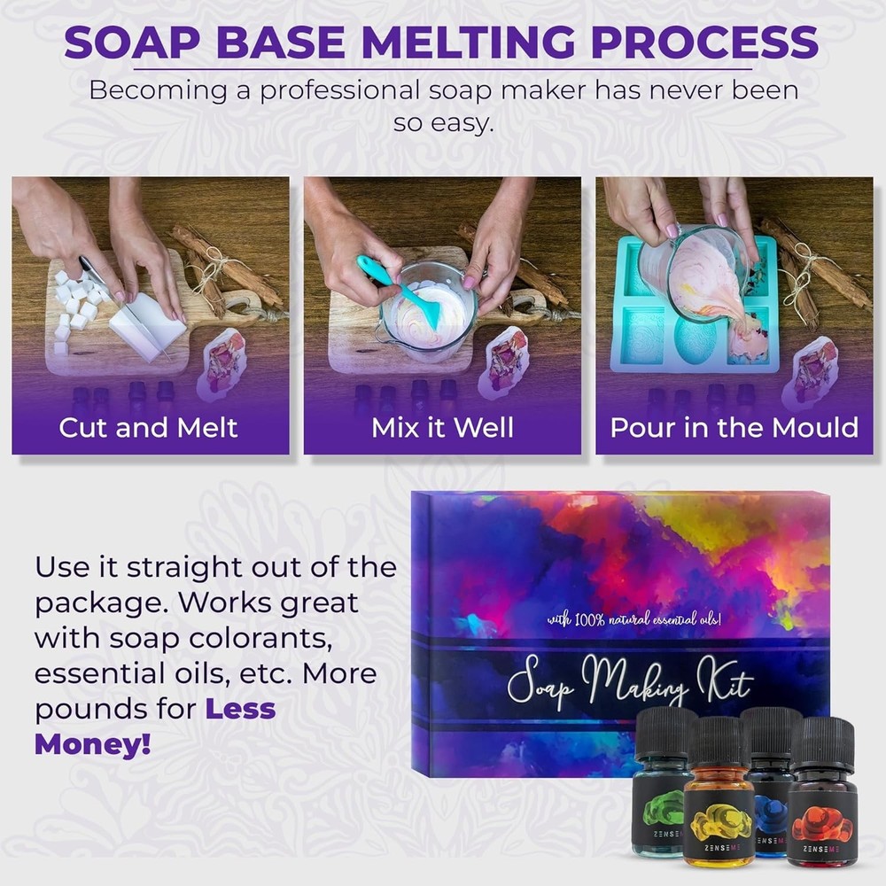 Natural Soap Making Kit with Silicone Mold