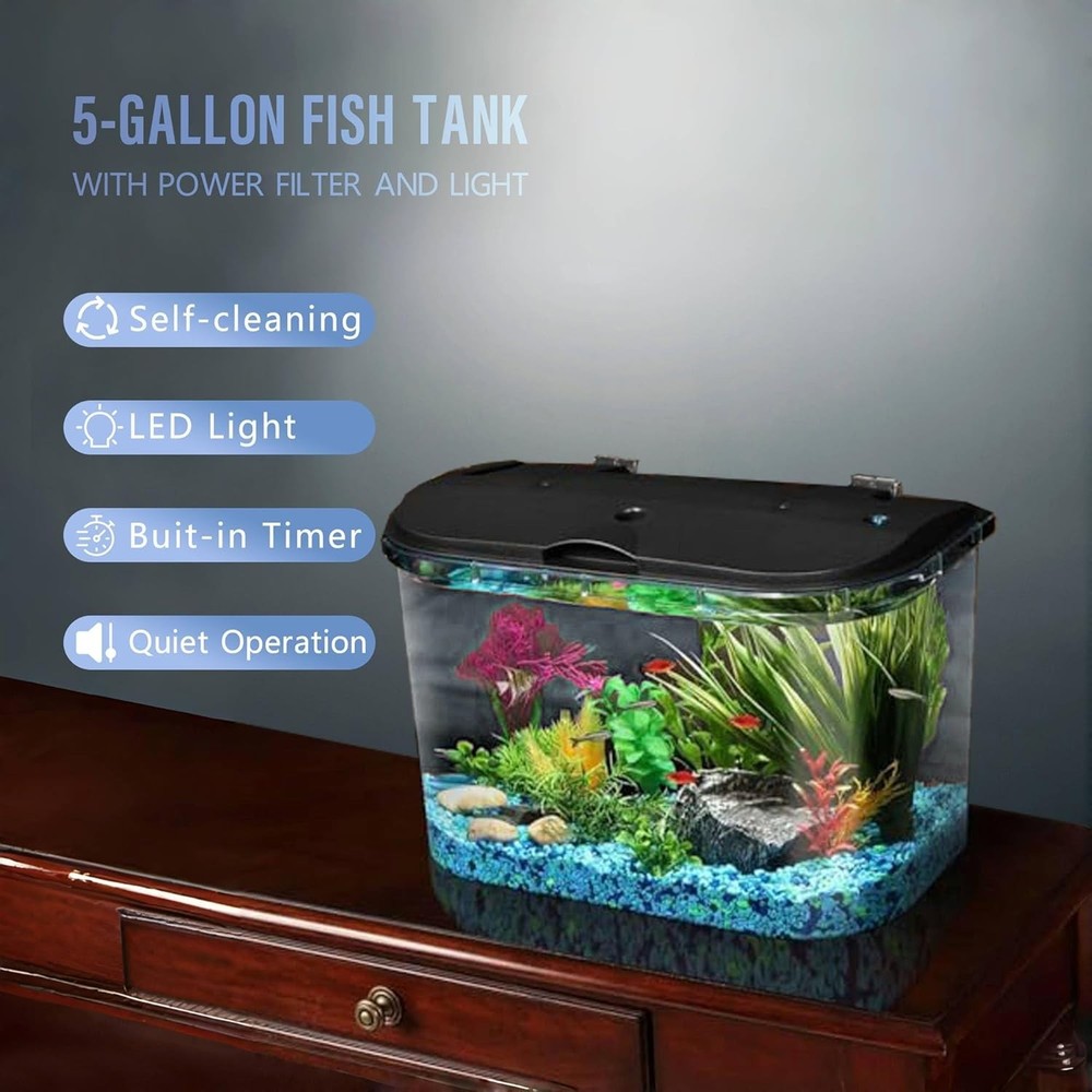 PanaView 5-Gallon Aquarium Starter Kit with LED Lighting