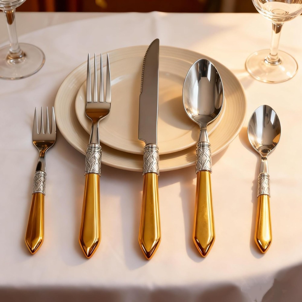 40 Piece Silverware Set Service for 8, Flatware Set, Premium Stainless Steel