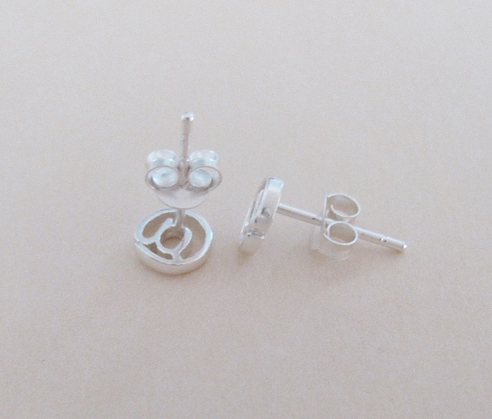Sterling Silver 6mm @ email cashier post stud earrings.