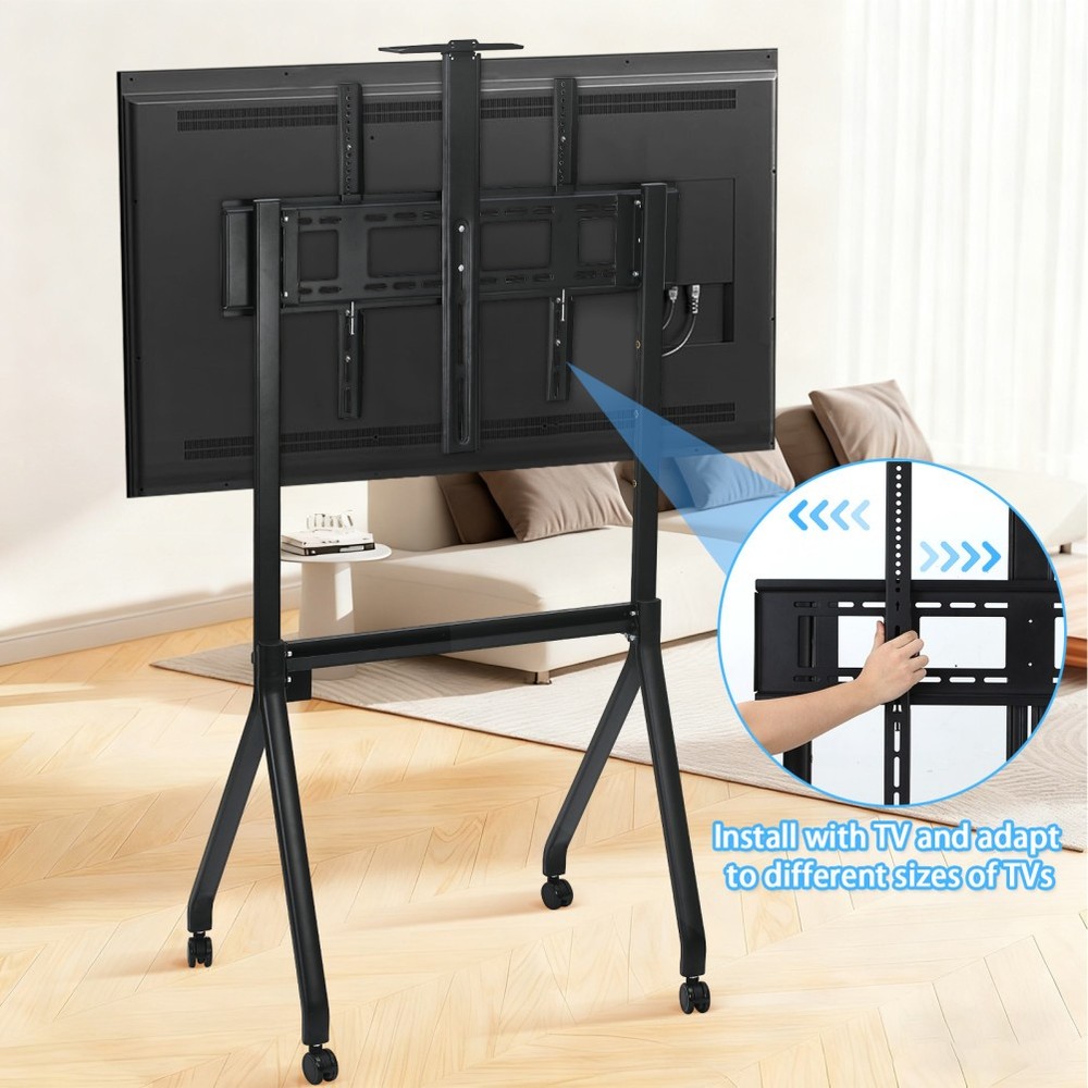 Smart Board Stand for 42"-86"Interactive Whiteboard Mobile Lockable Wheels Black