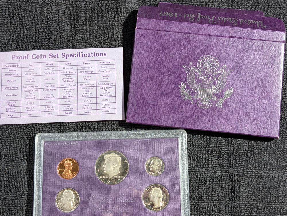 1987 US Proof set OGP COA