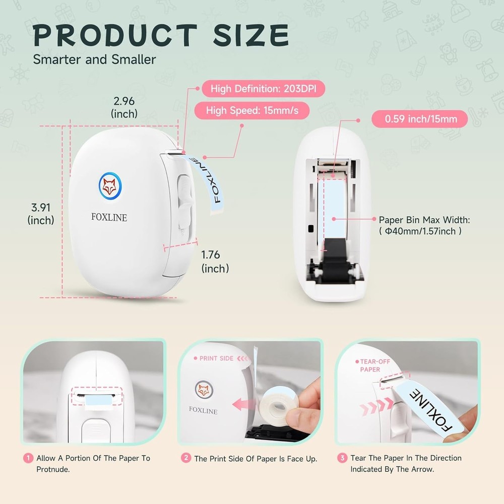 F10 Label Maker Machine Bluetooth Portable Thermal Mini Printer White