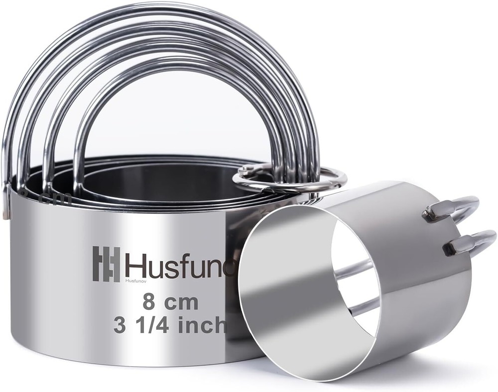 Biscuit Cutter Set Round Cookie Cutters with Handle 5 Pieces 5pcs handle