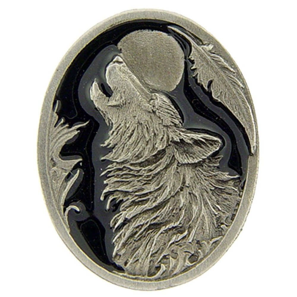 Wolf Howling At Moon Pin 1"