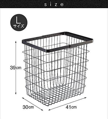 Laundry Wire Basket TOWER L (Black)