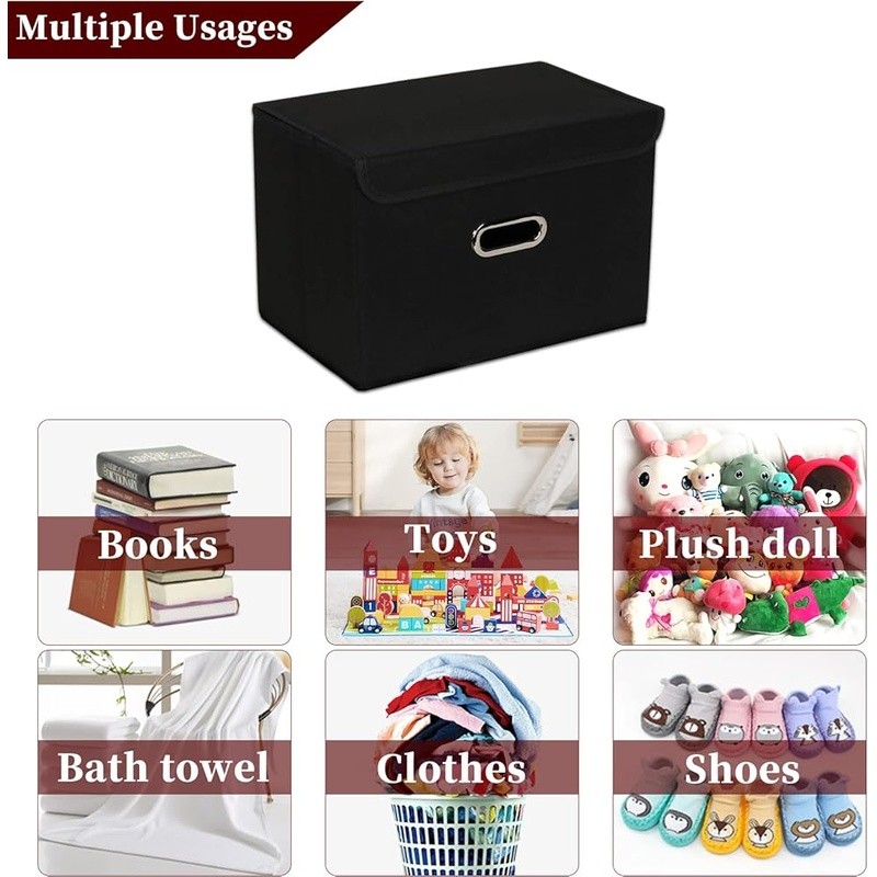 Foldable Storage Bins Durable Non-Woven Fabric Organizer Dustproof Space Saving