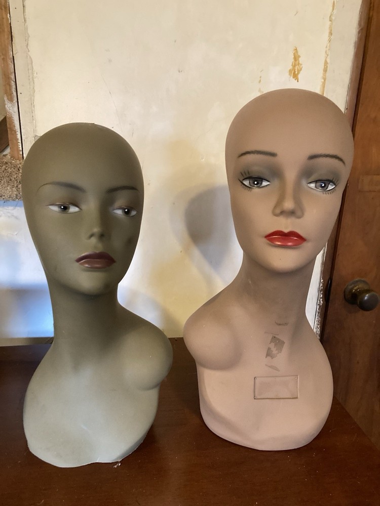 (2) Long Neck Mannequin Heads