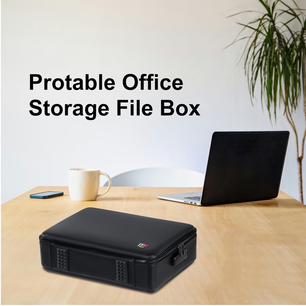 Fireproof Document Box - Hard-Shell Design Waterproof & Fireproof Document Sa...