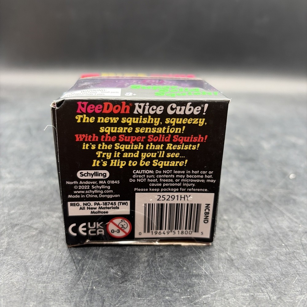 Nee Doh Nice Cube - Super Solid Squish! (Purple) - Brand New/Factory Sealed!