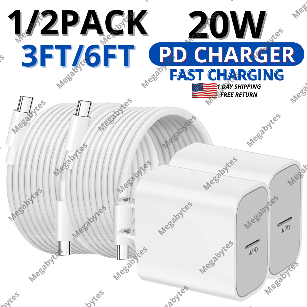 Fast Charger 20W PD Power Adapter Sync USB C to Type C Cable For Samsung MacBook