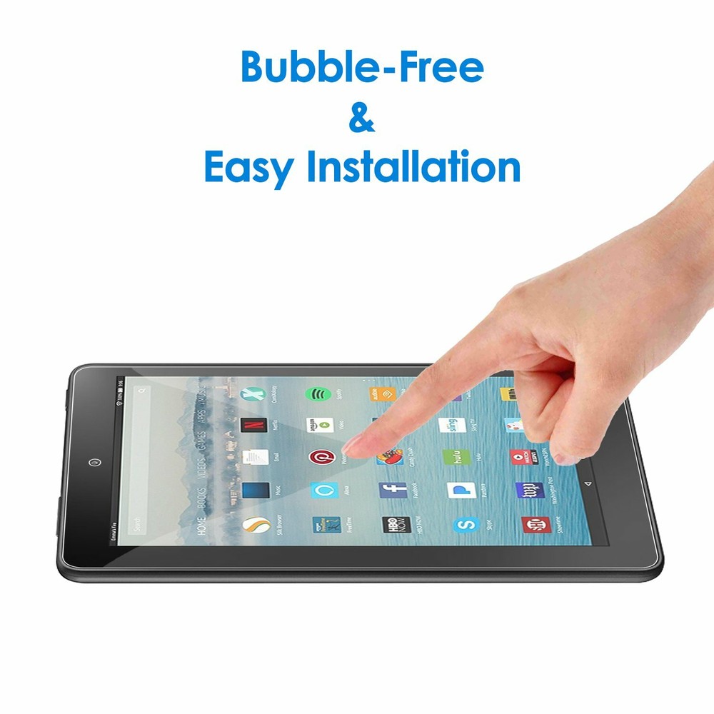 2 Pack Glass Screen Protector For Amazon 2019 Fire HD 10,Bubble free 9H HD Clear
