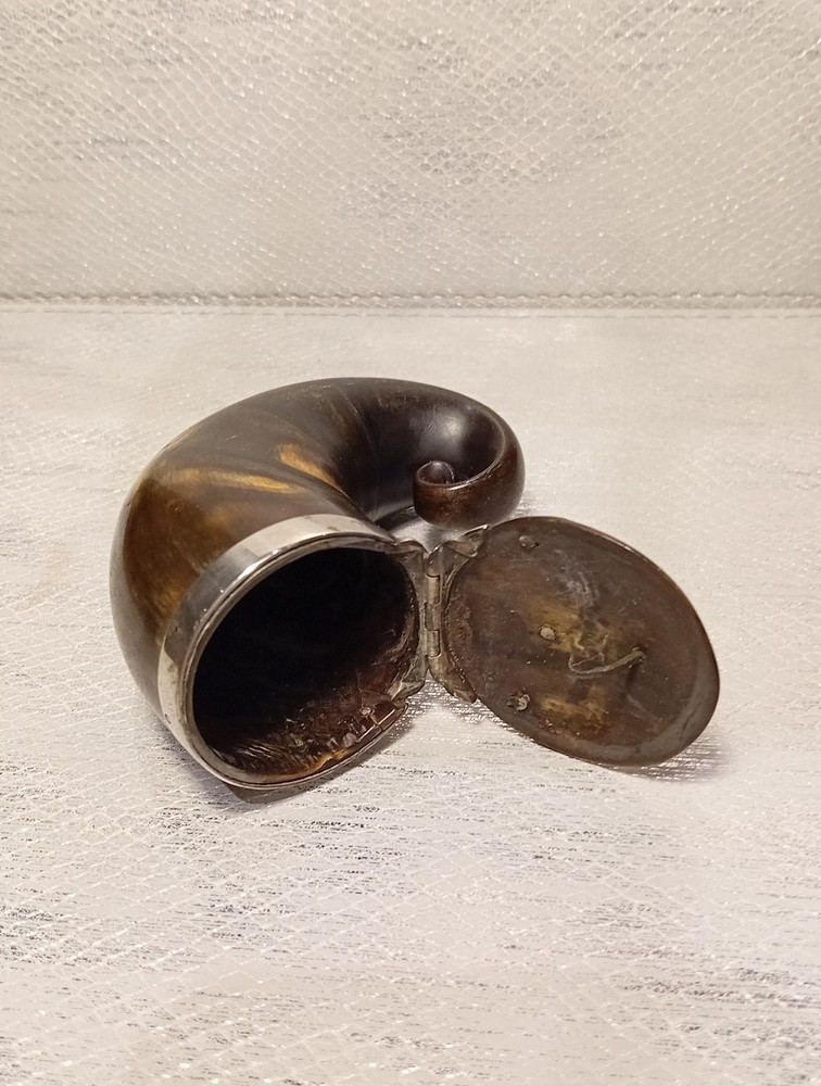 Solid Silver and Horn Scottish Mull, Georgian 18th Century.