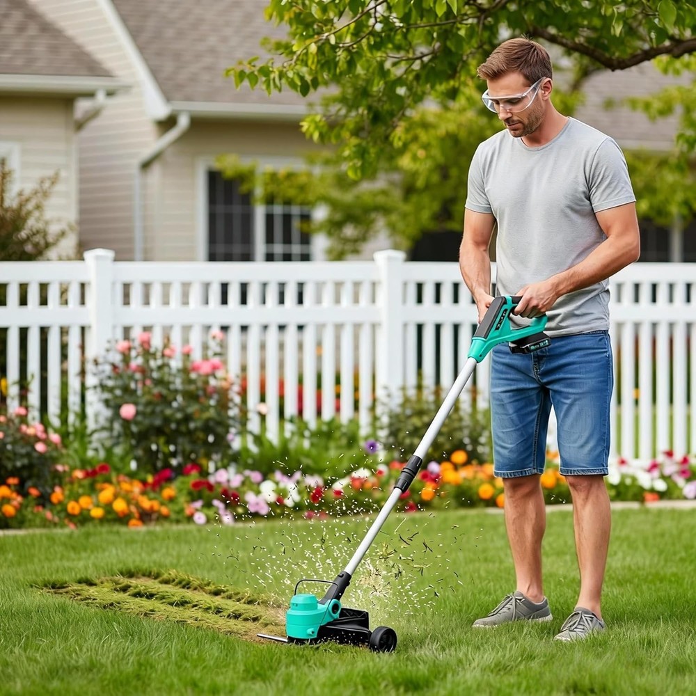 GRAVEE 20V Cordless String Trimmer 12", Edger Line Feed with 2 Batteries