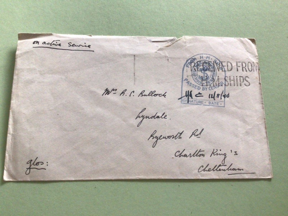 Passed by Censor  from H. M. S. Ship 1940  stamp cover Ref A4927