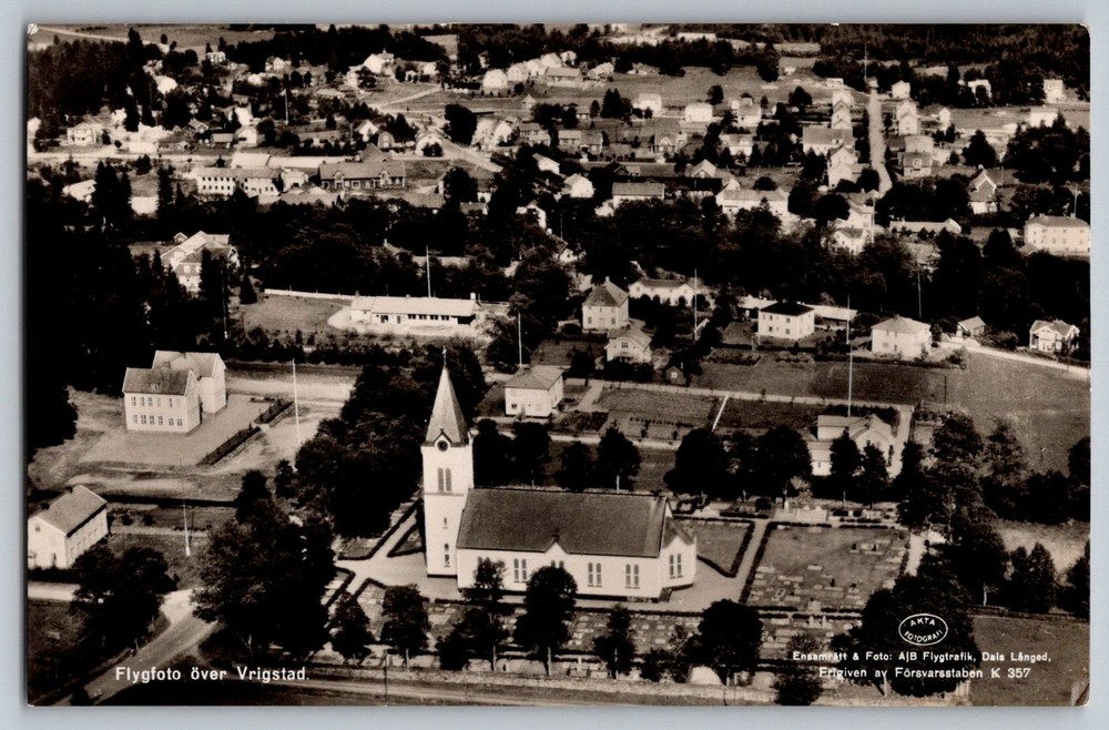 Postcard - Flygfoto Over Vrigstad