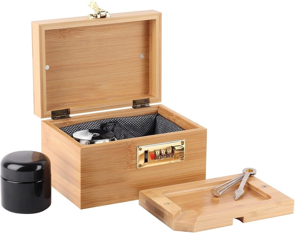 Large Bamboo Box with Combination Lock Decorative box for Home Great Gift Cho...