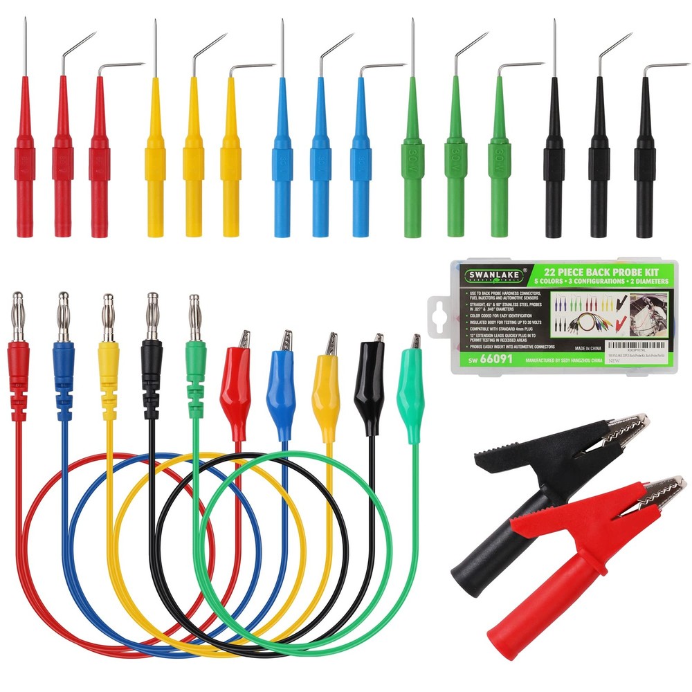 22-Piece Back Probe Pin Kit for Automotive Electrical Testing