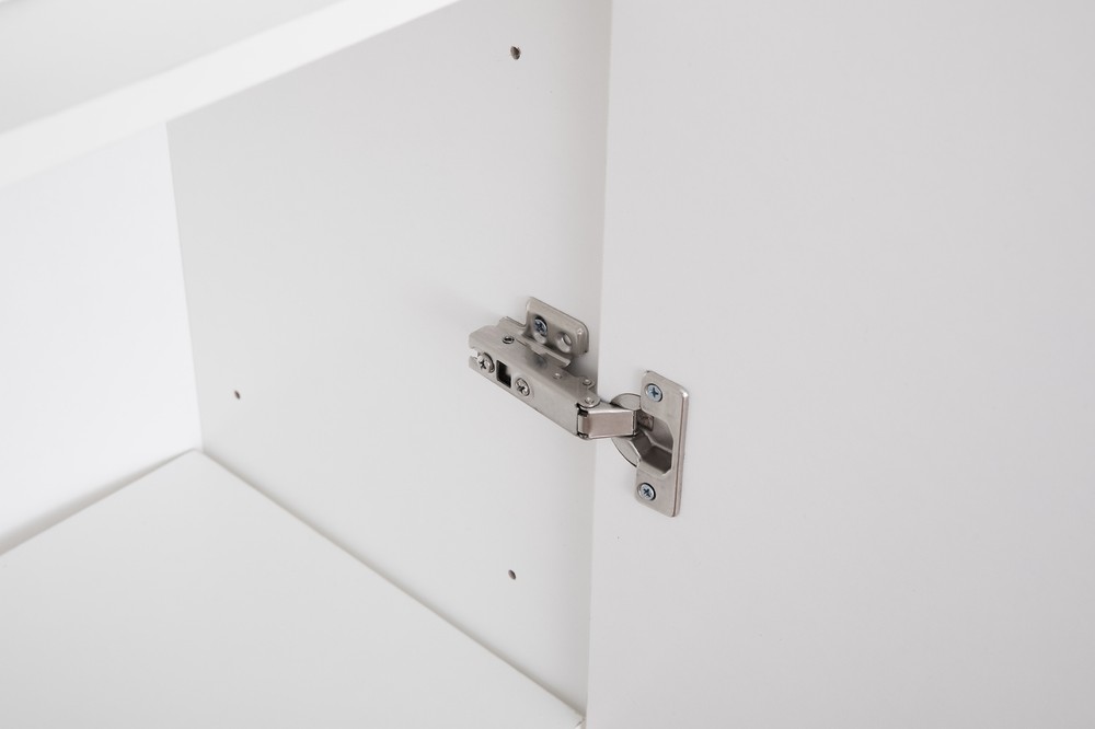 New Basicwise Modern Long Bathroom Wall Mounted Cabinet, White