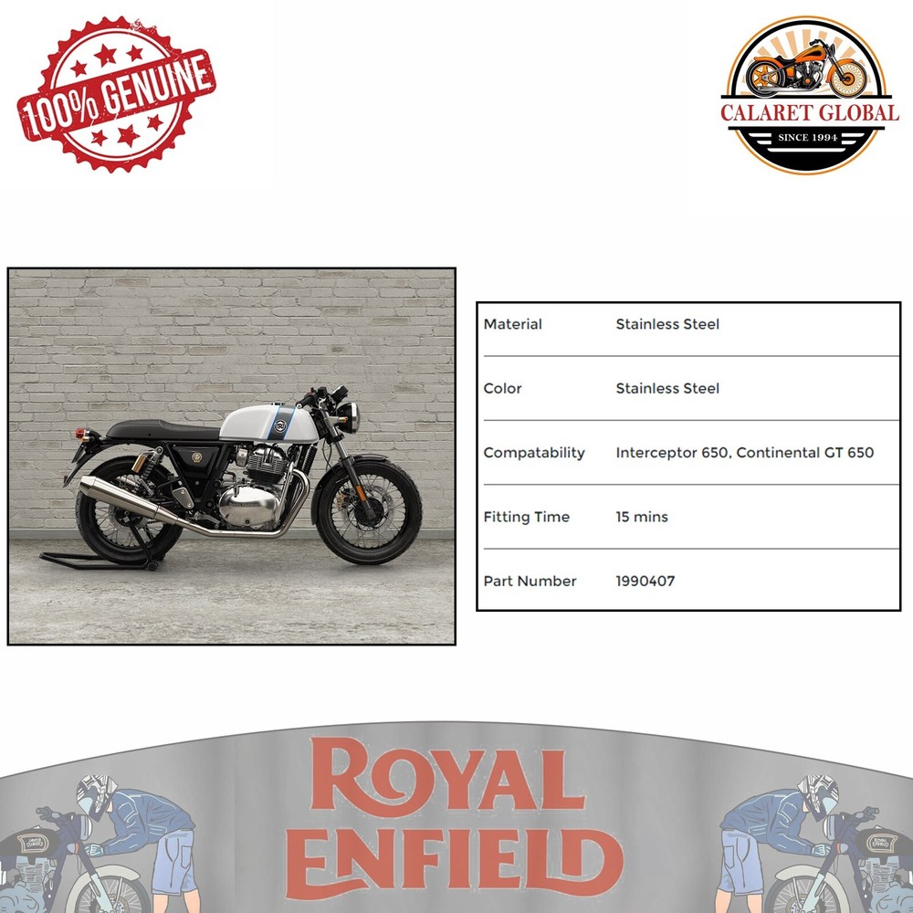 SILVER ENGINE GUARDS FOR ROYAL ENFIELD CONTINENTAL GT 650 INTERCEPTOR 650