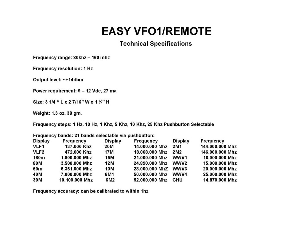 Digital VFO MODEL VFO2 REMOTE