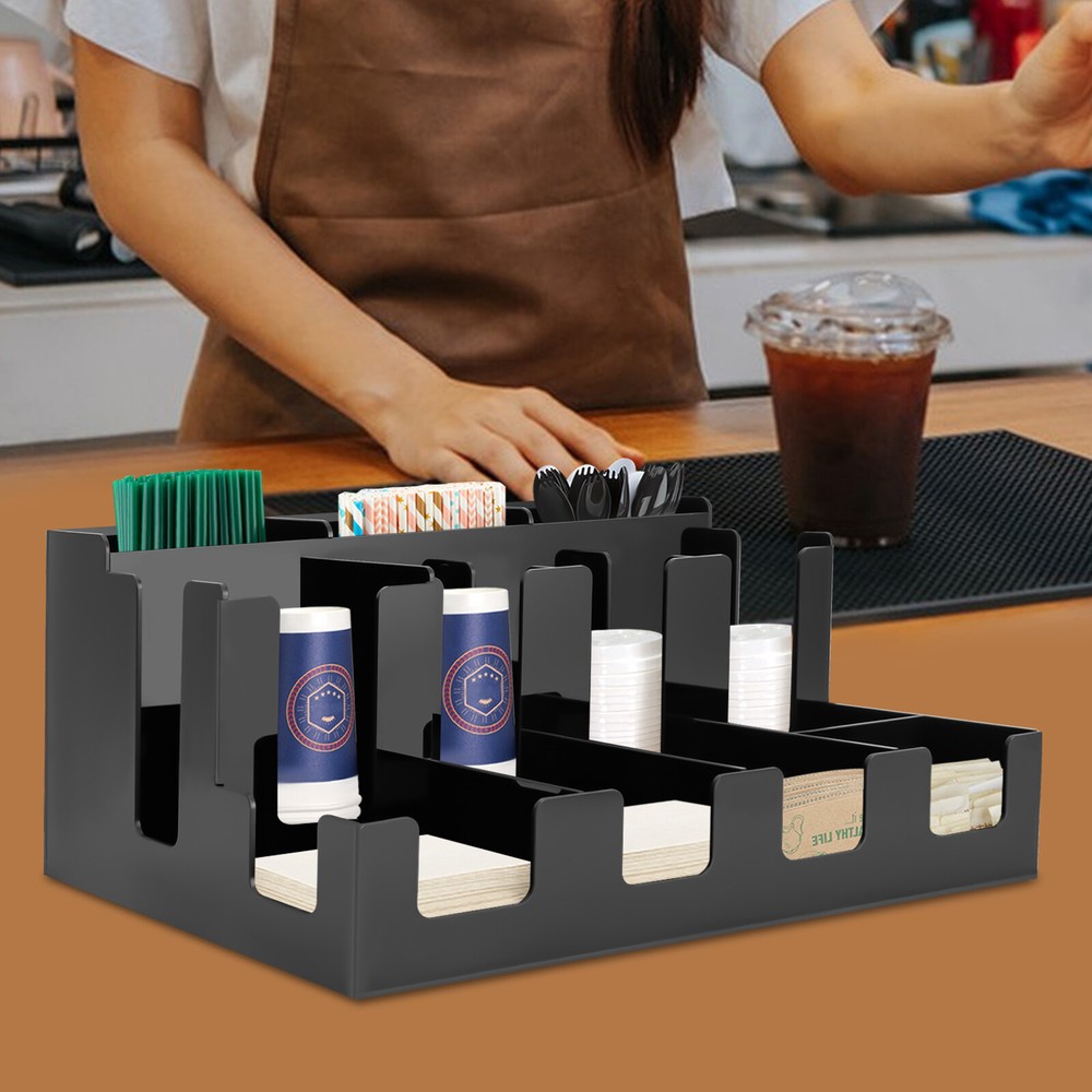 Paper Cup And Lid Organizer, Coffee Cup And Lid, Condiment, Cup, Sugar Organizer