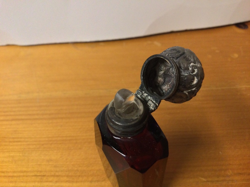 Ruby Red Stand Up Scent Bottle C1880s