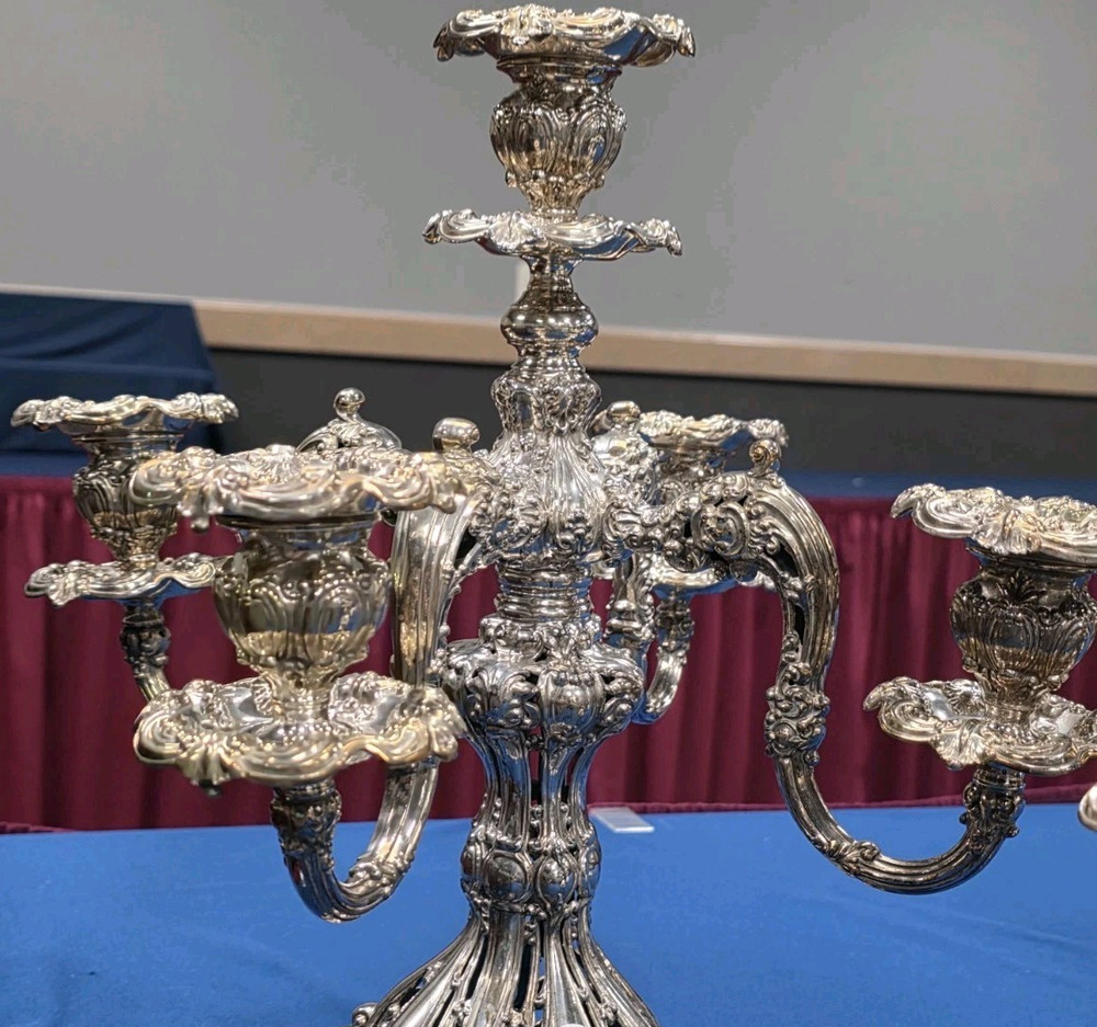 Reed & Barton 800 Silverplate Renaissance Candelabra 5-Light Candle Holder