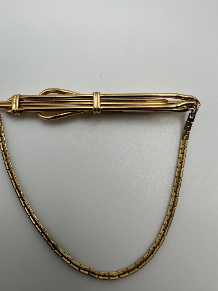 Antique Extendable Gold Tone CORRECT Tie Clip 7cm BB9