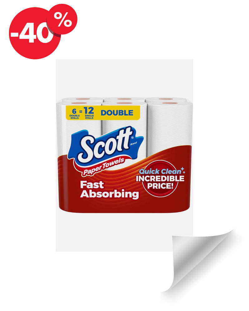 Scott Paper Towels, Choose-A-Sheet,(108 Sheets per Roll)