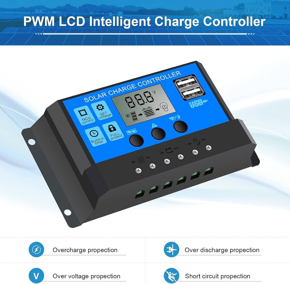 Lightweight 20W Solar Charger Kit with Protective Controller for Versatile Use