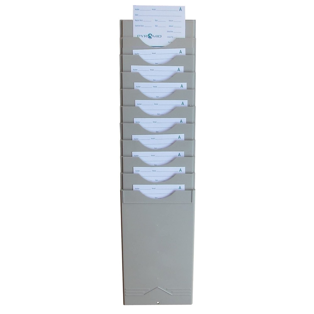 Pyramid Time Systems - 400-10 Card Rack, Retractable Gray