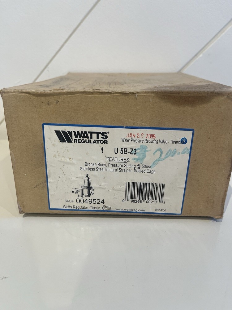 WATTS U5BZ3 (0049524)- WATER PRESSURE REGULATOR